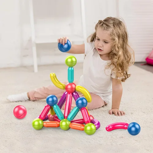 Miniatura 7 de Ferthor Fun Juguetes de aprendizaje para niños y niñas de 4 a 5 años, bloques magnéticos, juguetes magnéticos para niños de 1 a 3 años, bolas