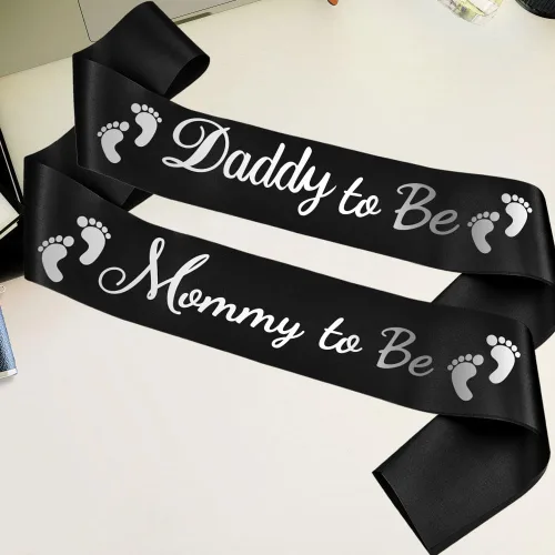 Miniatura 3 de 2 bandas negras para baby shower, para baby shower, regalos de fiesta de baby shower para nueva mamá, papá, suministros de revelación de género