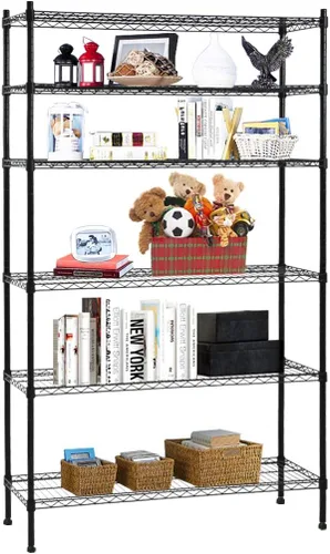 Miniatura 7 de NSF - Estantería de alambre de 5 niveles, estantes de almacenamiento de acero comercial de grado comercial, 24 pulgadas de largo x 14 pulgadas