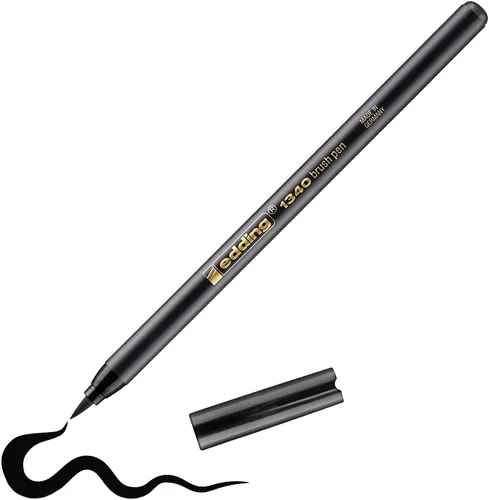 Miniatura 14 de edding 1340 pincel - azul - 1 bolígrafo - punta de pincel flexible - rotulador para pintar, escribir y dibujar - diarios de viñetas, letras a mano