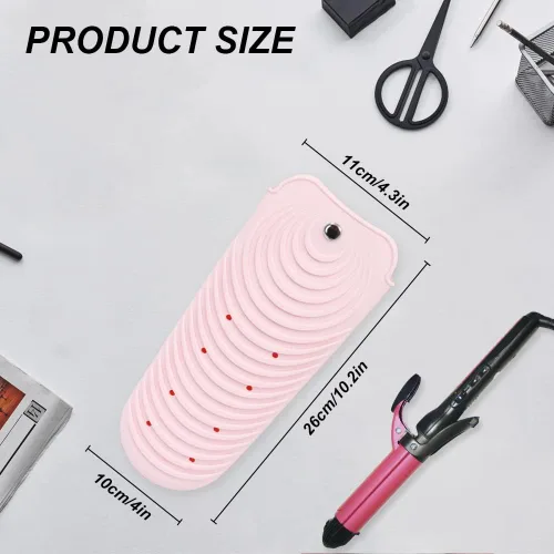Miniatura 7 de Funda de silicona aislante para alisador de cabello, funda antideslizante de viaje para rizar y planchar, soporte portátil para rizador y rizador