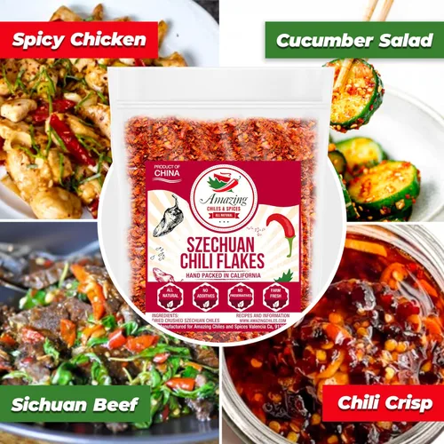 Miniatura 2 de Sichuan Chili Flakes, 1 libra (16 onzas) – Especias tradicionales de pimienta roja y condimento Szechuan para platos tailandeses, coreanos