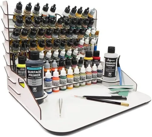 Miniatura 7 de Vallejo - Expositor de Pintura Montado en Pared para la Organización de Pinturas Acrílicas para Modelos a Escala y Miniaturas Contiene 43 Botellas
