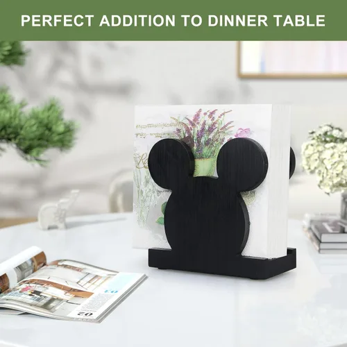 Miniatura 2 de Bonito servilletero de madera para decoración de mesa, servilletero de cocina, accesorios de escritorio de baño, moderno soporte de servilleta