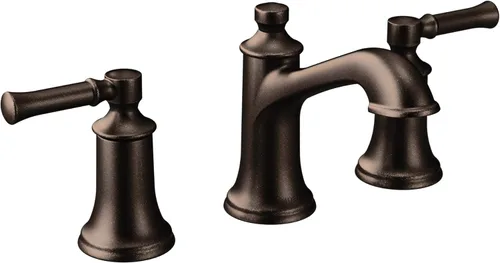 Miniatura 9 de Moen Dartmoor Grifo de baño de acabado negro mate de dos llaves de 8 pulgadas, kit de acabado generalizado, válvula requerida, T6805BL