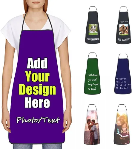 Miniatura 25 de Delantal Personalizado, Diseña Tu Propio Delantal de Cocina para Cocinar, Sube Tus Fotos Favoritas Logo, Añade Cualquier Nombre o Texto