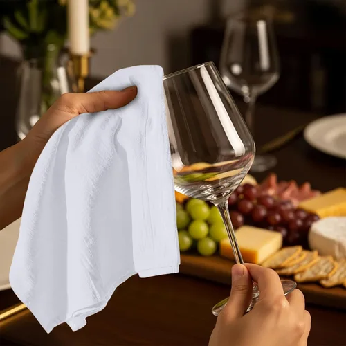 Miniatura 5 de Utopia Kitchen Toallas de saco de harina blanca [paquete de 24 - 28 x 28 pulgadas] 100% toallas de té de algodón para limpieza y secado - Paño