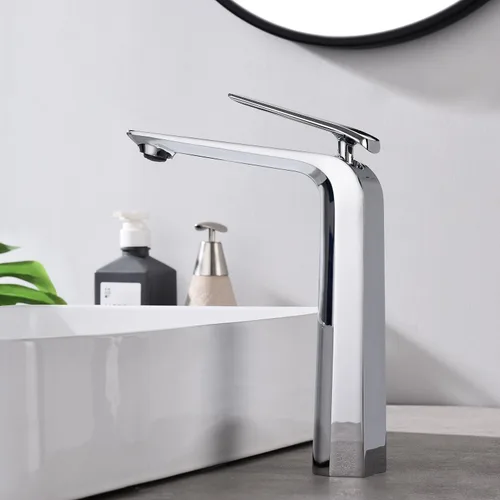 Miniatura 13 de TOCALOCA Grifo de baño de oro cepillado, un solo orificio, una sola palanca, grifo de lavabo tipo vasija, cobre, flujo aireado, 2.2 GPM, garantía