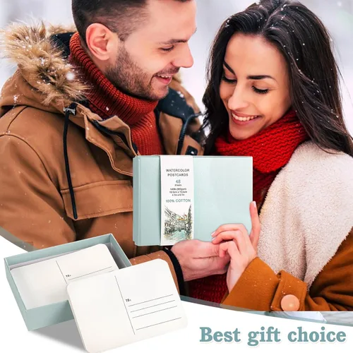 Miniatura 7 de Prudiut 48 hojas de postales de acuarela de 4 x 6, postales en blanco de 140 libras/10.58 oz/m², tarjetas de papel de acuarela, suministros de arte