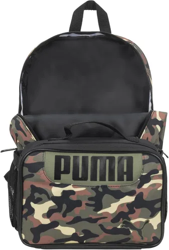 Miniatura 5 de Puma - Mochila y lonchera para niños, Combo de mochila para almuerzo, Verde oliva