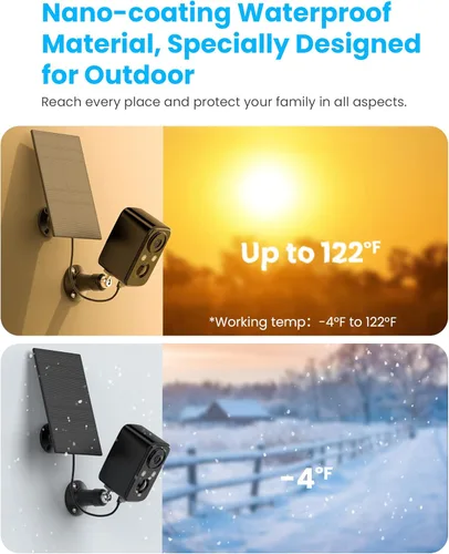 Miniatura 7 de Cámaras de seguridad FOAOOD inalámbricas para exteriores con panel solar para seguridad del hogar, cámara para el hogar con visión nocturna a