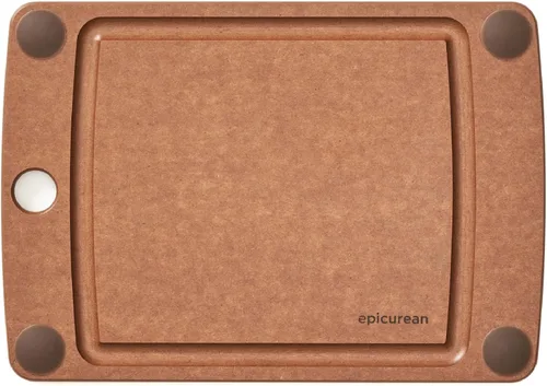 Miniatura 7 de Epicurean Tabla de cortar todo en uno con pies antideslizantes y ranura para jugos, 10 x 7 pulgadas, natural/negro Natura/Negro