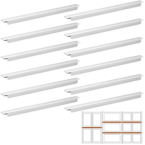 Zonon 12 barras adaptadoras de acero inoxidable, divisor largo de alimentos de metal, barra adaptadora de mesa de vapor para hotel, restaurante,