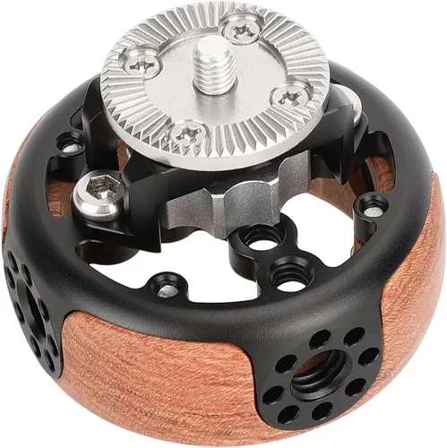 Miniatura 7 de CAMVATE Rueda de mano redonda con soporte de roseta M6 para cámara Video Mango de madera - 3217