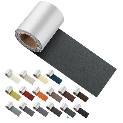ILOFRI - Cinta de cuero autoadhesiva, parche de 3 x 60 pulgadas, kit de reparación de vinilo y cuero duradero y autoadhesivo para sofás, asientos de