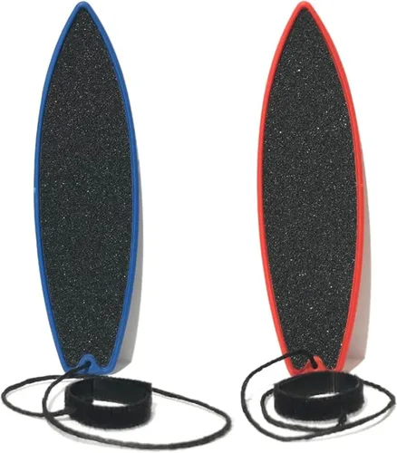 Tabla de surf de dedo Windeck – Juguete de surf mini de mano azul y rojo con correa y cinta adhesiva | Juguete de surf de aire de 5" para paseos en