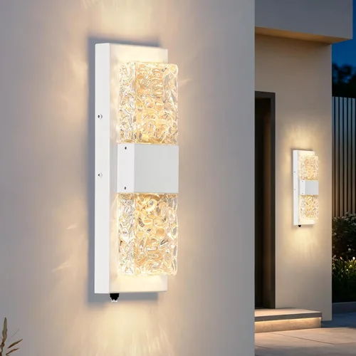 Miniatura 24 de Lámpara de pared inteligente para exteriores, lámpara exterior que cambia de color RGB, iluminación de pared exterior de carcasa de metal, luces