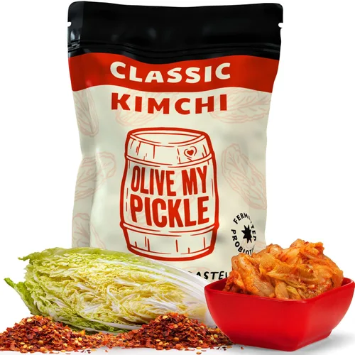 Olive My Pickle Kimchi Fermentado - 16 oz | 1 paquete de kimchi de col de napa probiótico clásico | Kimchi coreano fresco con probióticos naturales