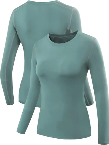 Miniatura 52 de NELEUS - Camisa deportiva de compresión atlética, de manga larga, para mujer, dry fit, paquete de 3