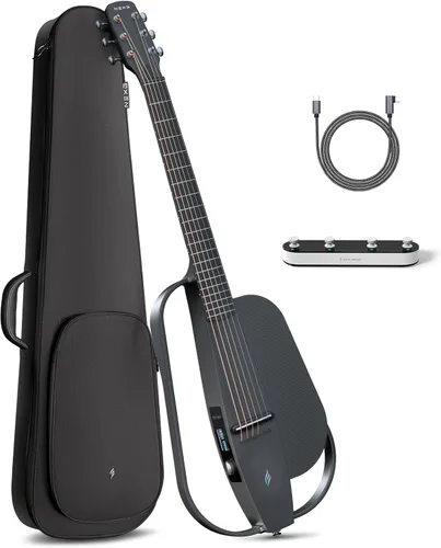 Enya NEXG 2 - Guitarra acústica-eléctrica básica de fibra de carbono, guitarra de viaje inteligente acústica eléctrica para adultos con altavoz