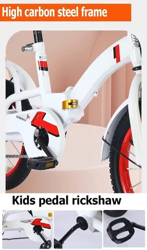 Miniatura 6 de Folding Kids trikes with Parent Handle,3-10 Years Tandem tricycles with Rear Passenger seat,Height Adjustable Saddle with armrest,3 Wheeler Pedal