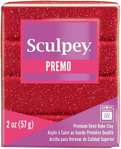 Miniatura 20 de Sculpey Premo™ Arcilla polimérica para horno, Rosado con brillo, No tóxica, barra de 2 oz., Ideal para hacer joyas, vacaciones, DIY, medios mixtos