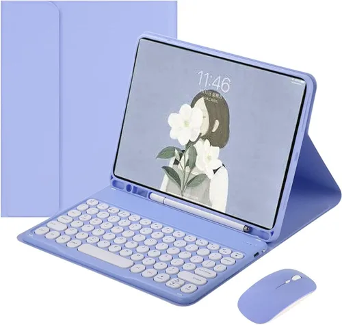 Miniatura 7 de Funda con Teclado y Ratón YEEHi para iPad Air de 11 Pulgadas M3/M2, iPad Air de 5ª/4ª Generación de 10.9" con Ratón, Teclado Desmontable Redondo