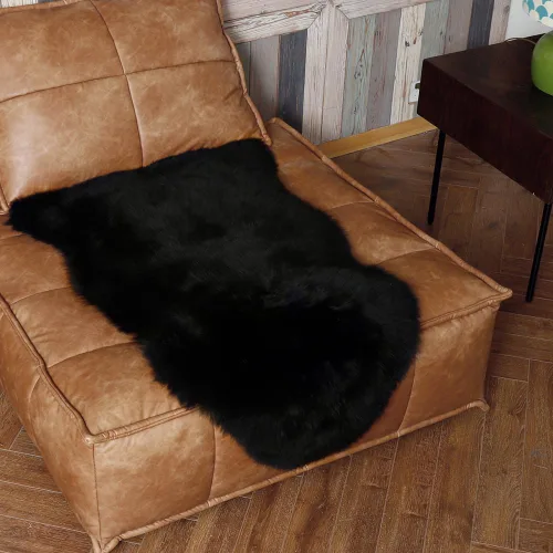 Miniatura 6 de IRIWOOL Alfombra Premium de Piel de Oveja Genuina Real de Australia, Piel Natural de Cordero Esponjosa de Lujo para Área de Asiento, Fundas