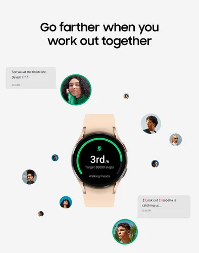Miniatura 6 de SAMSUNG Galaxy Watch 4 1.58 pulgadas (40 mm) Smartwatch con monitor ECG para salud acondicionamiento físico correr ciclos de sueño GPS detección