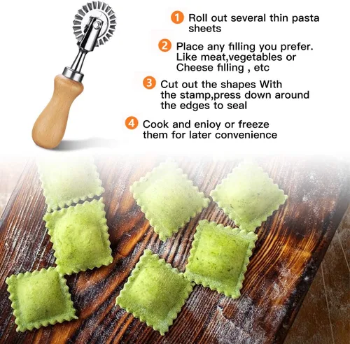 Miniatura 4 de Cortador de rueda de pastelería – Rueda cortadora de pasta – Rueda de corte de pizza para ravioles de masa para uso doméstico y cocina, 1.3 pulgadas