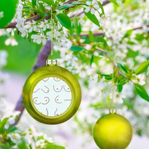 Miniatura 5 de Boobs Funny Shatterproof Matte Christmas Balls for Tree Wreath Home Decor 1PCS