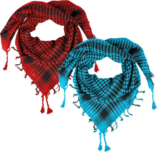 Miniatura 71 de LOVARZI Shemagh Cottons Arab Keffiyeh - Bufanda militar táctica para cabeza y cuello