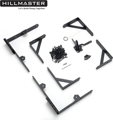 Miniatura 6 de HILLMASTER Kit de marco de puerta anti hundimiento, soporte de esquina de puerta, hardware de puerta ajustable resistente con pestillo de puerta