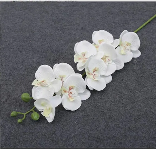 Miniatura 3 de OUKEYI Flores artificiales blancas de Phalaenopsis, tallos de orquídea, flores artificiales de látex de tacto real, ramas de falaenopsis sintética