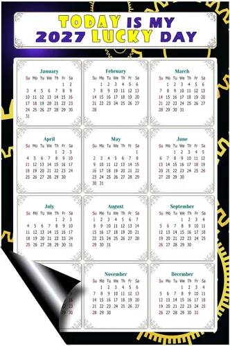 Miniatura 2 de Calendario magnético 2024 – Imanes del calendario – Today is my Lucky Day – Resistente a la decoloración, desgarros y agua – Temático 05