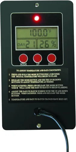 Miniatura 5 de Farm Innovators - Incubadora de aire circulado de 120 voltios y 40 vatios para hasta 48 huevos con pantalla digital fácil de leer y ventana de Aire