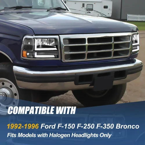 Miniatura 6 de Auto Dynasty Juego de Faros LED DRL 3D y Lámpara de Parachoques Compatible con Ford F-150 F-250 F-350 Bronco 1992-1996, Lado del Conductor