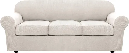 Miniatura 90 de H.VERSAILTEX - 3 fundas de sofá elásticas para 2 cojines de sofá. Fundas para muebles de sala de estar (funda base más 2 fundas de cojín de asiento)