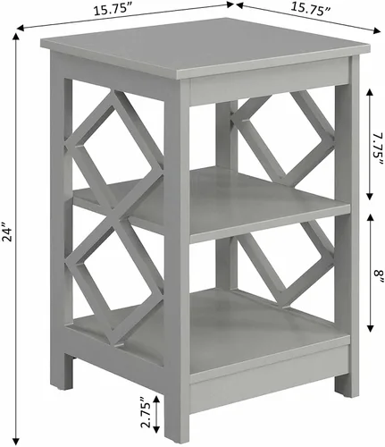 Miniatura 3 de Convenience Concepts Mesa auxiliar de diamante, gris