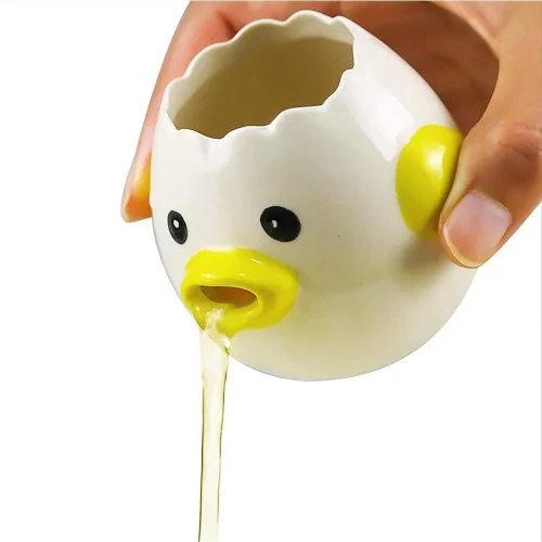 Miniatura 6 de Separador de huevos, amarillo, cerámica, 3x3 pulgadas, 4.3 onzas