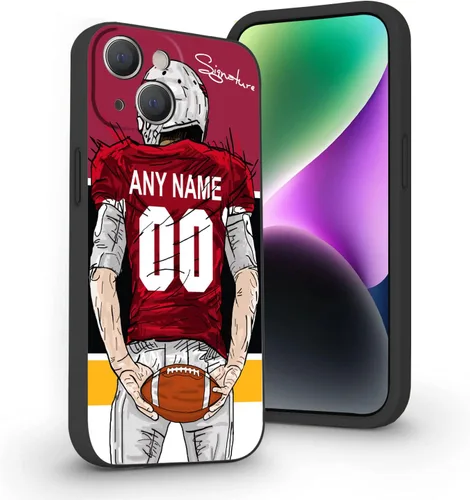 Miniatura 17 de Funda de fútbol personalizada con nombre y número para iPhone17 Air 16 15 Pro Max 14 13 Mini 12 11 Xs Max Xr SE3 8 7 6 Plus, silicona líquida