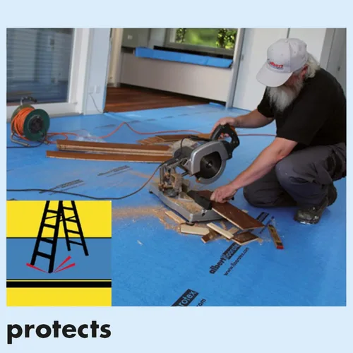Miniatura 3 de Albert Floorotex Blue - Protección temporal multiusos para el suelo, rollo de 280 pies cuadrados (40 pulgadas x 84 pies)