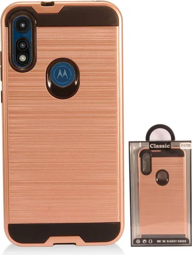 Miniatura 3 de Para Motorola Moto E (2020) XT2052 - Funda de teléfono estilo cepillado - CS3 oro rosa