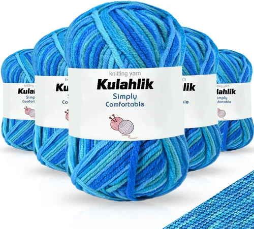 Miniatura 63 de 50g (1x50g) Hilo Acrílico para Crochet y Tejido, Hilo Degradado Colorido, 1 Rollo de Madejas, Hilo Acrílico Multicolor, Perfecto para Proyectos