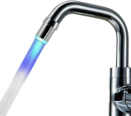 Miniatura 6 de Luz LED de grifo de agua con gradiente sensible a la temperatura de 3 colores - Grifo que cambia de color para cocina y baño Grifo LED