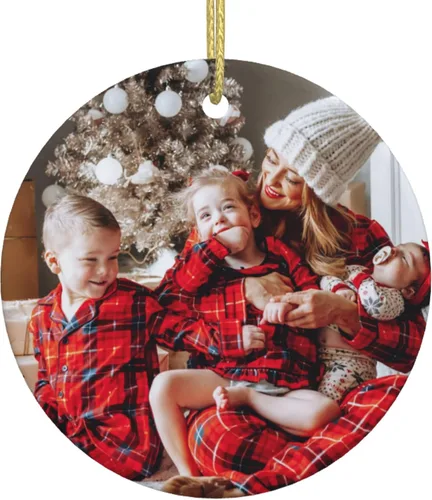 Miniatura 11 de Adornos personalizados de Navidad con foto/nombre, adornos personalizados de Navidad 2024, impresión de doble cara para árbol de Navidad, hogar