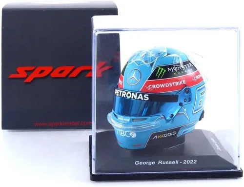 Miniatura 7 de Casco a escala 1:5 de George Russell 2022 Réplica del GP de Brasil