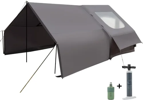 Tienda de campaña inflable con bomba de aire eléctrica, Oxford resistente 420D, inflado automático de 5 minutos, tragaluz panorámico de observación