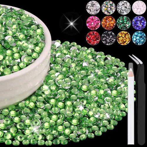 Miniatura 127 de 12000 diamantes de imitación de resina de 0.079 pulgadas a granel para manualidades (transparente), cristales deslumbrantes con parte trasera plana