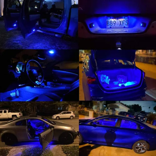 Miniatura 5 de iBrightstar Bombillas LED de cuña T10 W5W con chipsets 3030 extremadamente brillantes 168 175 194 2825 para luces de placa de matrícula, mapa Azul